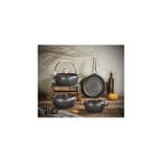 Sırena - 3540 -7 Parça, Bio Granit, Pfoa, Ptfe Free, Tencere, Tava Çeyiz Seti, Antrasit, Bakır Detay