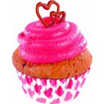 Şirin Dalgalı Kek Kalıbı: Cupcake Yuvarlak Kalıp 65X38 mm - 2 Adet Beyaz Kırmızı Desenli