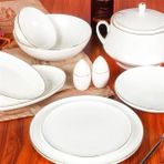 Şirin Eşyalarım Gold Shine Bone China 12 Kişilik 55 Parça Porselen Yemek Takımı