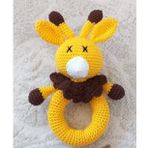 Şirin Geyik Çıngırak Amigurumi Organik Oyuncak