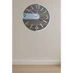Şirin Lazer Ahşap Mdf Dekoratif Aynalı Pleksili 40 Cm Duvar Saati iris kahverengi damarlı