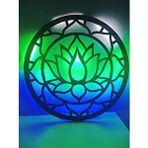 Şirin Lazer Lotus Çiçeği Led Işıklı Duvar Dekoru Ahşap Mdf Tablo