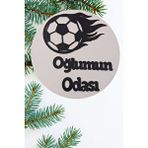 Şirin Lazer Oğlumun Odası Futbol Topu Dekor Ahşap Mdf Duvar Dekorasyonu Kapı Süsü