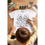 Şirinler Tişört Boyama Seti – Çocuk Full Set Fırçalı, Kreatif Elbise Tasarım Oyunu, 3+ Yaş - Beyaz