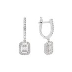 Sirius 0517E0040 F Renk 0,70 Karat Baget Pırlanta Küpe