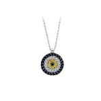 Sirius 0701P0018 Safir ve Pırlanta Taşlı Nazar Boncuklu Kolye