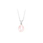 Sirius 0702P0001 Pırlanta Taşlı Drop Pembe İnci Kolye