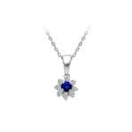 Sirius 0704P0033 Pırlanta ve Safir Taşlı Anturaj Kolye