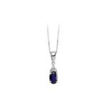 Sirius 0704P0053 Oval Safir Taşlı Pırlanta Kolye