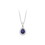 Sirius 0704P0112 Pırlanta ve Damla Safir Taşlı Kolye