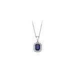 Sirius 0704P0123 Pırlanta ve Oktagon Kesim Safir Taşlı Kolye