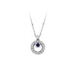 Sirius 0704P0139 Safir ve Pırlanta Taşlı Kolye