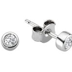 Sirius 0715E0011 F Renk 0,22 Karat Pırlanta Tektaş Küpe