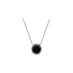 Sirius 0715P0059 0,28 Karat Siyah Pırlantalı Tektaş Yuvarlak Kolye