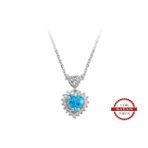 Sirius 0715P0068 Pırlanta ve Kalp Mavi Topaz Taşlı Anturaj Kolye