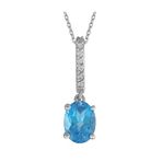 Sirius 0717P0013 Pırlanta ve Oval Mavi Topaz Taşlı Kolye