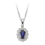 Sirius 0717P0023 Pırlanta ve Oval Safir Taşlı Anturaj Kolye