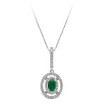 Sirius 0717P0026 Pırlanta ve Oval Zümrüt Taşlı Kolye