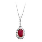 Sirius 0717P0032 Pırlanta ve Oval Yakut Taşlı Anturaj Kolye