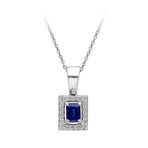 Sirius 0717P0044 Pırlanta ve Oktagon Kesim Safir Taşlı Kolye