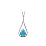 Sirius 0741P0004 Pırlanta ve Damla Mavi Topaz Kolye