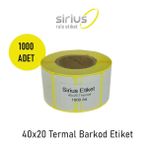 Sirius 20x40 Termal Barkod Etiket (1 rulo 1000Ad.) - 20 x 40 mm
