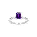 Sirius Oktagon Kesim Ametist Tektaş Yüzük (Beyaz Altın / 18)