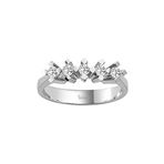 Sirius Pırlanta F Renk 0.27 Karat Beyaz Altın 17 Pırlanta Beş Taş Yüzük