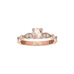 Sirius Pırlanta ve Morganite Taşlı Vintage Yüzük (Kırmızı Altın / 10)