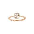 Sirius Pırlanta ve Oval Morganite Taşlı Vintage Yüzük (Kırmızı Altın / 14)