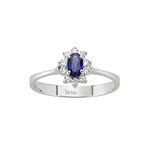 Sirius Pırlanta ve Oval Safir Taşlı Anturaj Yüzük (Beyaz Altın / 15)