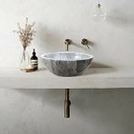 Sirius Silver Cilalı Mermer Çanak Lavabo Ntrvs1950 Gri