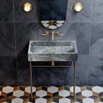 Sirius Silver Honlu Dikdörtgen Mermer Lavabo Ntrvs194 Gri
