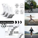 Sirius Sportswear 3 Çift Kaydırmaz Silikon Tabanlı Sporcu Kadın Erkek Antrenman Koşu Tenis Dikişsiz Maç Performanss Çorap Seti - M - L - Beyaz
