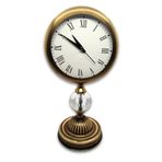 Sirius Tasarım Atölyesi GOLD VİNTAGE ESKİTME RENK ROMA RAKAMLI KRİSTALLİ METAL MASA SAATİ