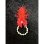 SırmalıHome Bekarlığa Veda Için 10 Adet Tüylü Incili Nedime Bilekliği Kırmızı Kına Gecesi Bride To Be Nişan - 0,5 x 9 cm