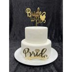 SırmalıHome Bekarlığa Veda Partisi Için 2 Parça 'bride To Be'+'bride' Yazılı Gold Pasta Üzeri ve Önü Süsü - Sarı - 0,5 x 9 cm