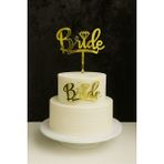 SırmalıHome Bekarlığa Veda Partisi Için 2 Parça 'bride' Yazılı Gold Pasta Üzeri ve Önü Süsü Bride To Be Parti - Altın - Şeffaf - 0,5 x 9 cm