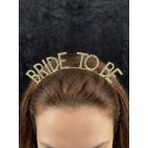 SırmalıHome Bekarlığa Veda Partisi Için 'bride To Be' Yazılı Taş Süslemeli Gold Gelin Tacı Nedime Kına - Altın - Gümüş - 0,5 x 9 cm
