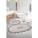 SırmalıHome Salyangoz Fransız Güpürlü Krem Büyük Ebat 2'li Banyo Ve Salon Paspas Takımı 70x120 Ve 60x70