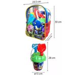 Sırt Çantalı 8 Parça Sonic Prime Plaj Deniz Kum Kovası Kova Seti Lisanslı Oyuncak