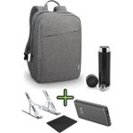 Sırt Çantası 15.6 Inç B210 Laptop Çantası, Hızlı Powerbank, Termos, Laptop Standı, Mousepad 5'li Set