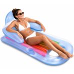 Sırt Dayamalı Deniz Yatağı, Bardak Koyma Hazneli Şeffaf Ergonomik Şişme Havuz Yatağı, 160 cm Geniş Konforlu Tasarım, UV Dayanıklı 3 Katmanlı PVC Deniz Havuz Göl ve Irmak İçin Şeffaf Deniz Yatağı