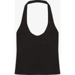 Sırt Dekolteli Halter Yaka Basic Atlet Siyah