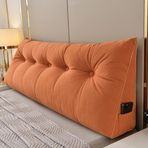 Sırt Desteği için Büyük Üçgen Okuma Yastığı, Yatakta TV Okumasını Rahatlamak için Harika Bej 60 * 50 * 20 cm
