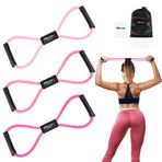 Sırt için Egzersiz Bantları, Şekil 8 Direnç Bandı, Kollar için 8 Şekilli Direnç Bandı, Omuz, Bacak Germe, Fizik Tedavi, Yoga, Pilates, Kadın Erkek için Ev Spor Salonu Egzersiz Ekipmanları