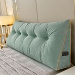 Sırt ve Bel için Üçgen Destekli Kama Okuma Yastığı Yatak Odasında TV İzlemek İçin Rahatlamak için Büyük Kanepe Yastığı (Bej 60 x 50 x 20 cm)