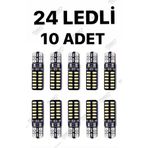 Sisa Senistesenal T10 Dipsiz (10 Adet) W5W 24 Ledli Canbus Beyaz Park Plaka Ampulü