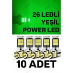 SİSA SENİSTESENAL T10 LED 26 Ledli 10 Adet W5w Metal Ultra Power YEŞİL Park Plaka Tavan Ampulü