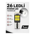 SİSA SENİSTESENAL T10 Led 26 Ledli W5w Canbus Metal Ultra Power Beyaz Park Plaka Tavan Ampulü 1 ADET